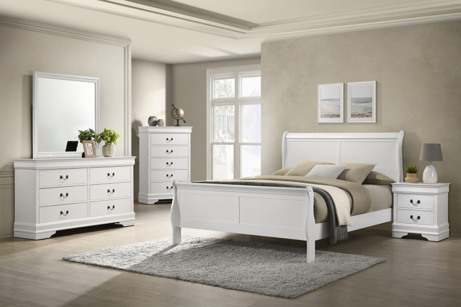 Louis Philippe 4-piece Full Bedroom Set White