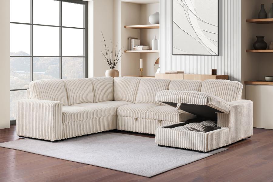 Storage Chalse Devonshire Sleeper Sectional Sofa Storage Chaise Camel 501205 – Northel
