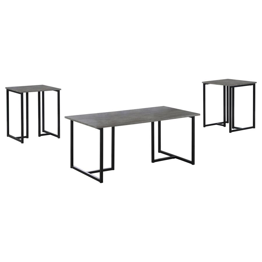 COFFEE TABLE 3 PC SET, GREY, 42.00 X 22.00 X 18.00"H